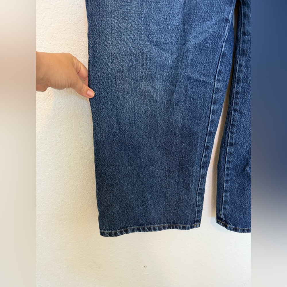 Reformation Jeans Wide Leg Dark Wash Cropped Size 29 - Picture 4 of 7